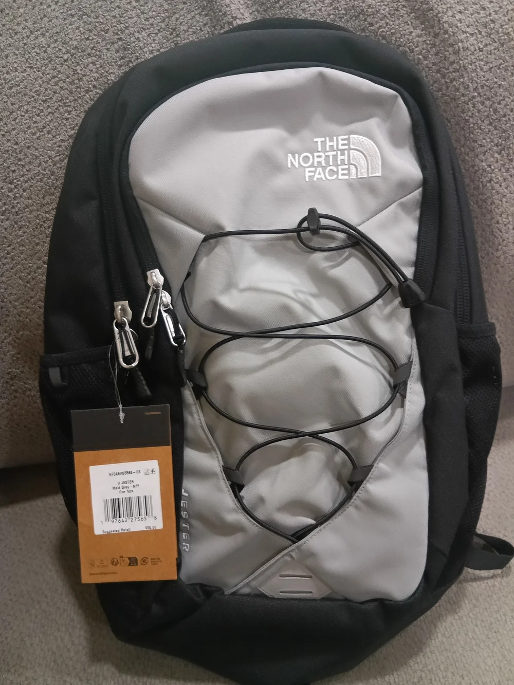 The North Face Black and Gray Daypack with Front Bungee